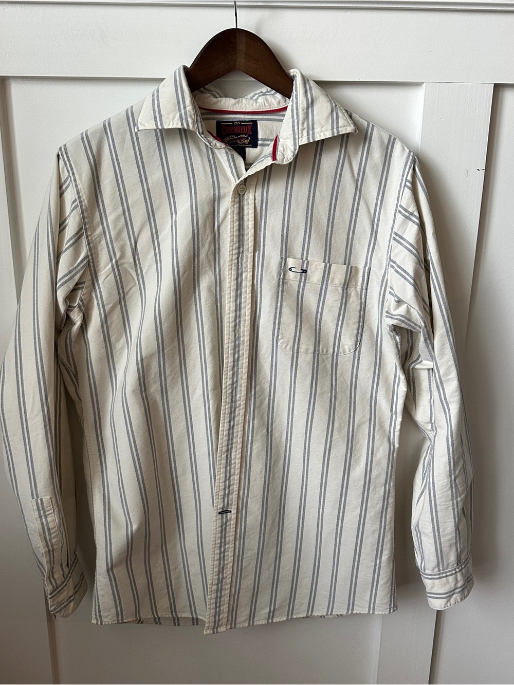 Daniel Cremieux Cream Shirt with Gray Pinstripes